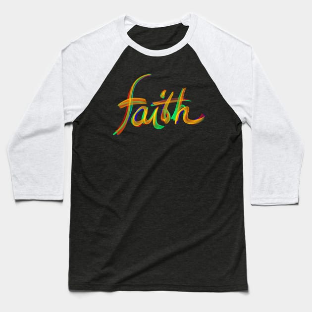 Faith Baseball T-Shirt by rand0mity